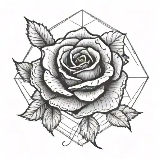 A rose with the letter B tattoo design idea