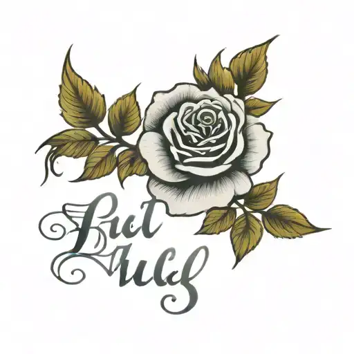 phull wording in Punjabi with dainty line rose   tattoo design idea