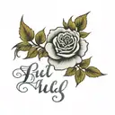 phull wording in Punjabi with dainty line rose   tattoo design idea