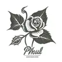 phull wording in Punjabi with dainty line rose   tattoo design idea