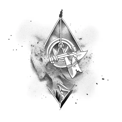 boompole with shovel in dubai tattoo design idea