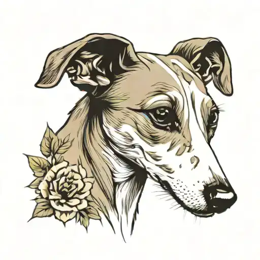 whippet dog tattoo design idea