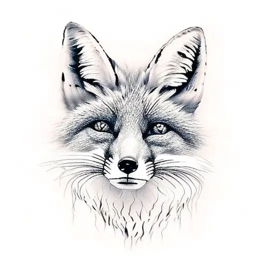 fox and board tattoo design idea