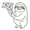 Sloth holding a slice of pizza. tattoo design idea