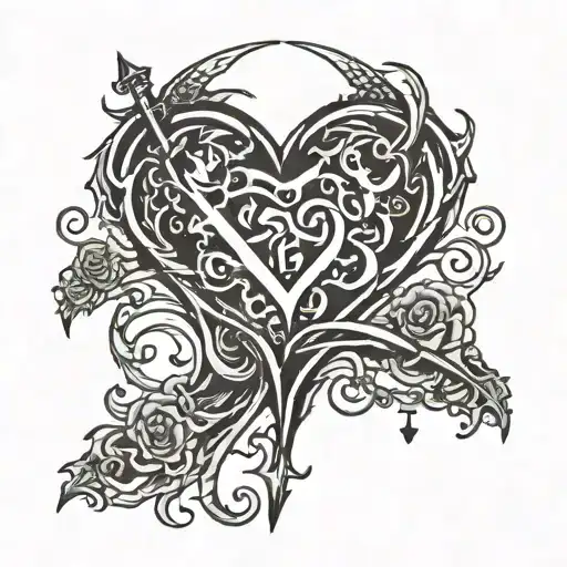 Divorce Symbol: Start the sleeve with a broken heart or shattered chain to symbolize the dissolution of your parents' ma tattoo design idea