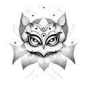 Create a tattoo inspired by Majora's Mask with a dotwork style tattoo design idea