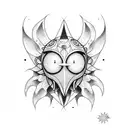 Create a tattoo inspired by Majora's Mask with a dotwork style tattoo design idea