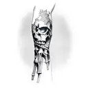 skeleton forearm tattoo design idea