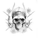 skull forearm tattoo design idea