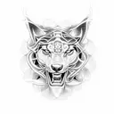 A mesmerizing mandala incorporating the graceful forms of a lobo and pantera, executed in dotwork. tattoo design idea