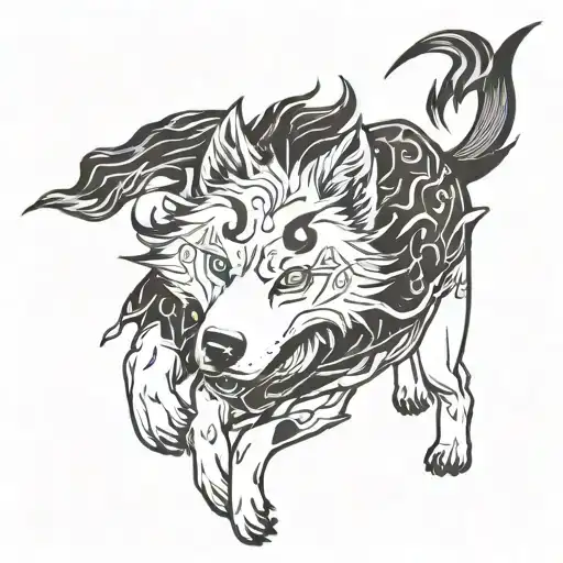 Dogs name: Akamaru tattoo design idea