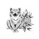 tree frog, wolf, bear, koala tottem tattoo design idea