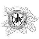 2 offset ohio state buckeye leafs in circles with complimentary arm band tattoo design idea