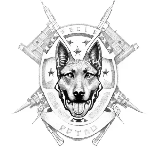 special Forces green berets k-9 tattoo design idea