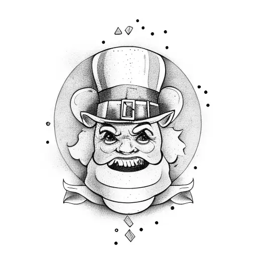 leprechaun drinking Guinness tattoo design idea