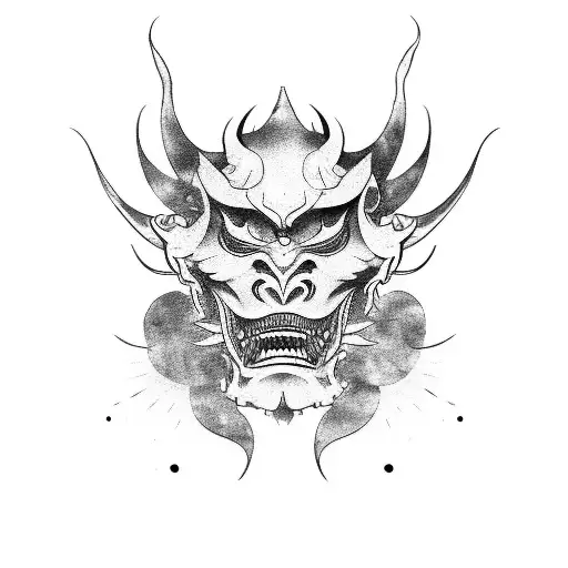 Hannya mask tattoo design idea