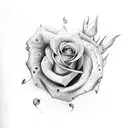 stiletto with rose tattoo design idea