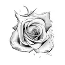 stiletto with rose tattoo design idea