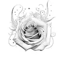 stiletto with rose tattoo design idea