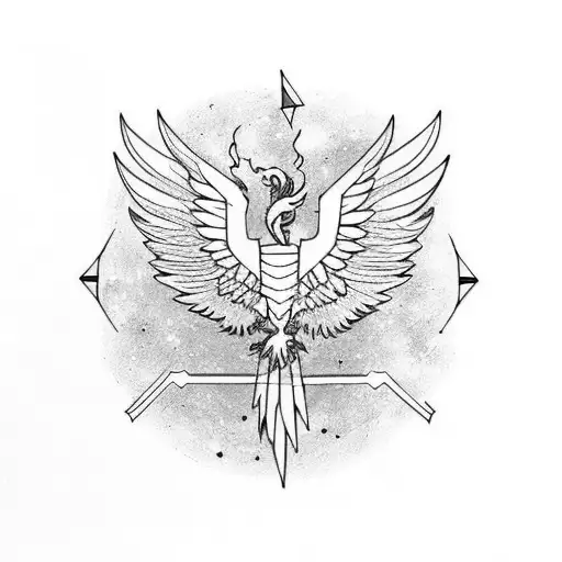 Phoenix over Pluto with a scorpio tattoo design idea