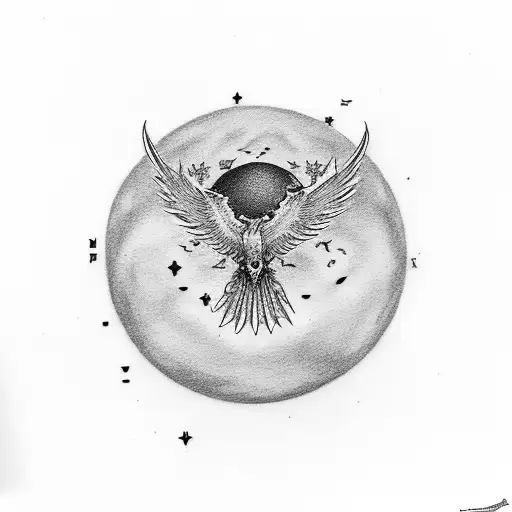 Phoenix over Pluto with a scorpio tattoo design idea