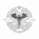 Phoenix over Pluto scorpio tattoo design idea