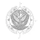 Phoenix over Pluto scorpio tattoo design idea