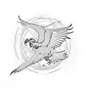 Phoenix over Pluto with a scorpio tattoo design idea