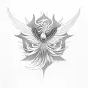 Phoenix over scorpio  tattoo design idea