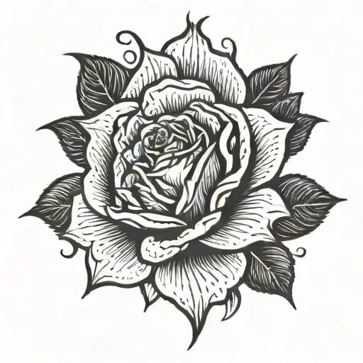 Rosa de guadalupe con rosario and Mexican flag tattoo design idea