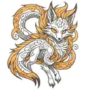 nine tail fox tattoo design idea