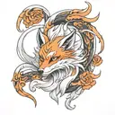 nine tail fox tattoo design idea