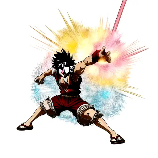 Anime Gear 5 Luffy Tattoo Idea - BlackInk AI