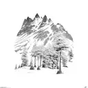Mountain Scene tattoo design idea