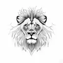lion whit crown name Liron on front tattoo design idea