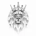 lion whit crown name Liron on front tattoo design idea