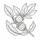acorn branch zero tattoo design idea