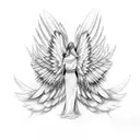 angel wings with feathers falling off and transforming into demonic wings tattoo design idea