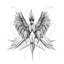 angel wings with feathers falling off and transforming into demonic wings tattoo design idea