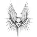 angel wings with feathers falling off and transforming into demonic wings tattoo design idea