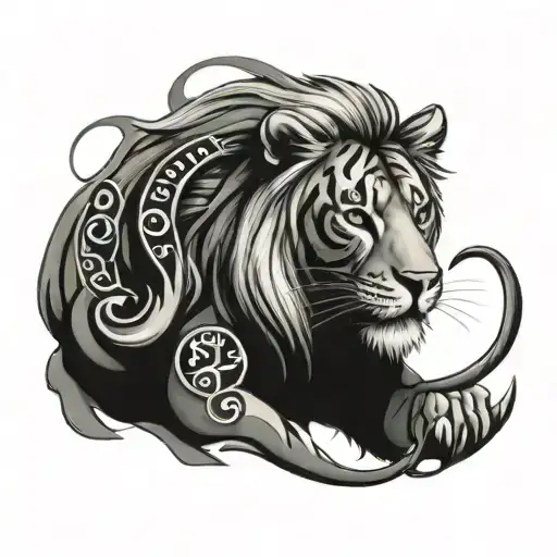 type dd and then the sign sodiac leo zodiac sign tattoo design idea