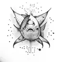 fisch jumping from water tattoo design idea