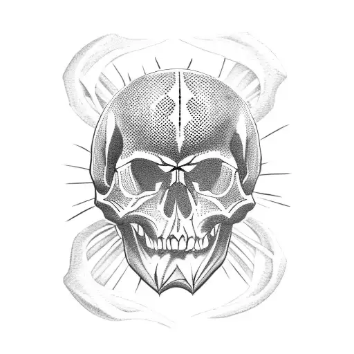skull flail with spider tattoo design idea