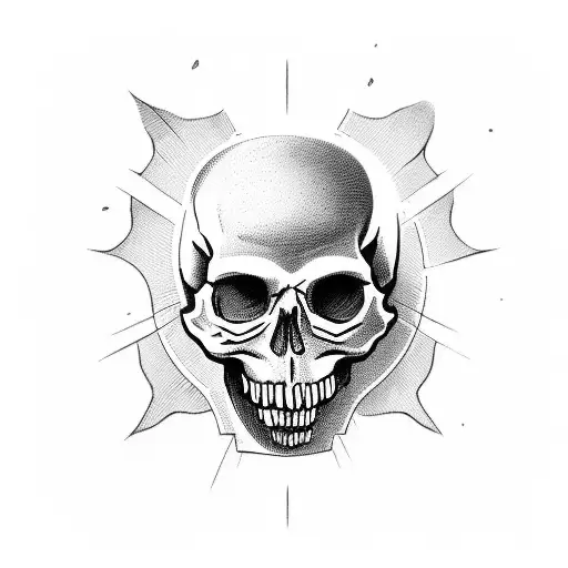 skull flail tattoo design idea