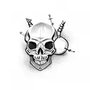 skull flail tattoo design idea