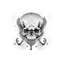 skull flail tattoo design idea