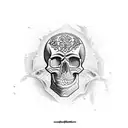 skull flail tattoo design idea