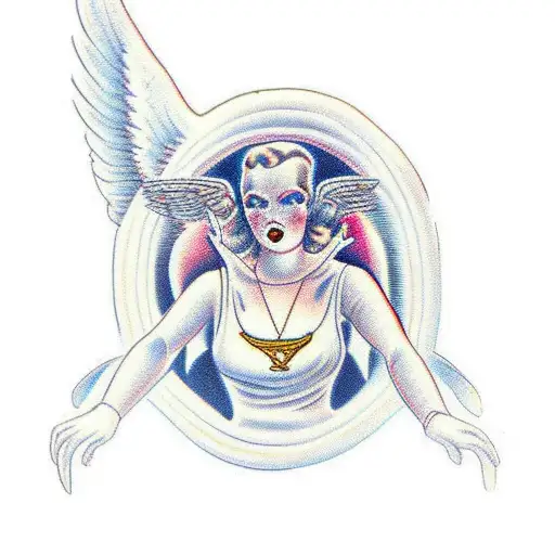 Angel steps on devil  tattoo design idea