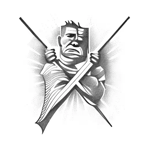  tattoo of a people marching with banners and flags, capturing the spirit of a socialist revolution tattoo design idea