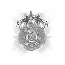  tattoo of a people marching with banners and flags, capturing the spirit of a socialist revolution tattoo design idea